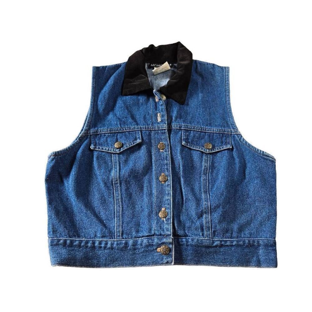 Vintage My Michelle Denim Women Vest Jacket S